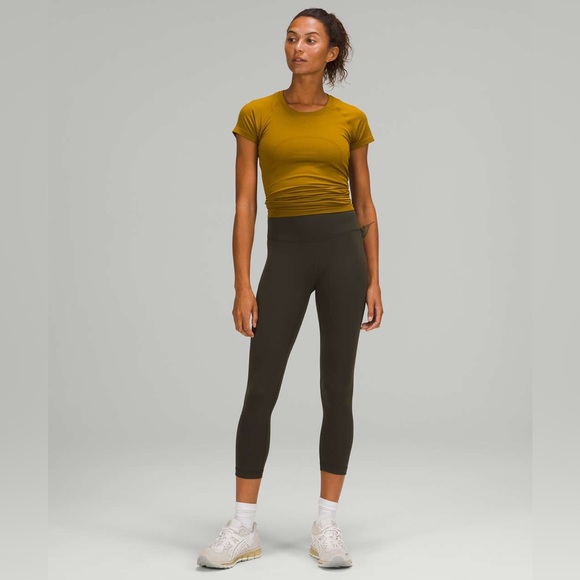 Lululemon Wunder Train Crop Leggings Dark Olive - Picture 16 of 16